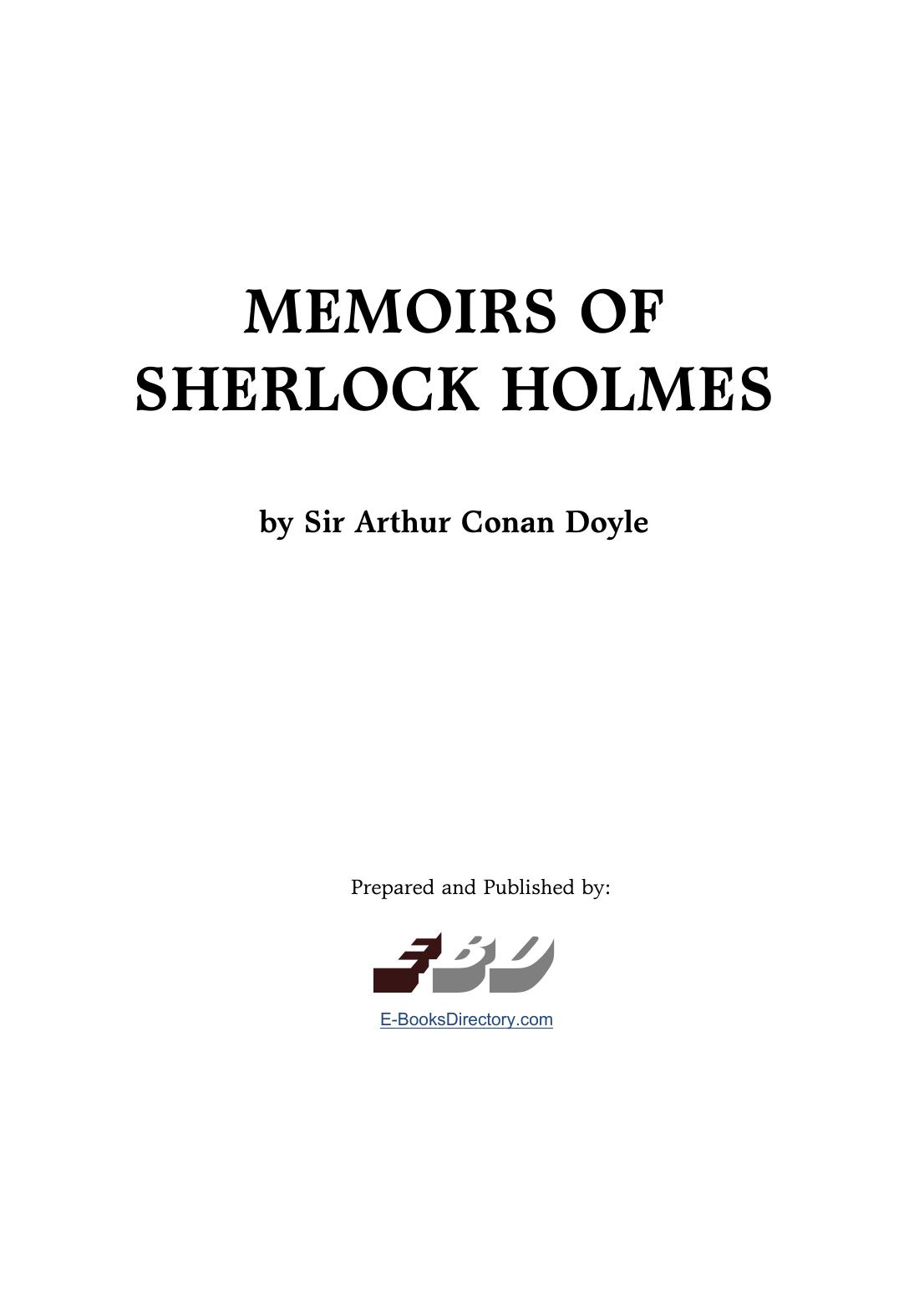 Memoirs of Sherlock Holmes