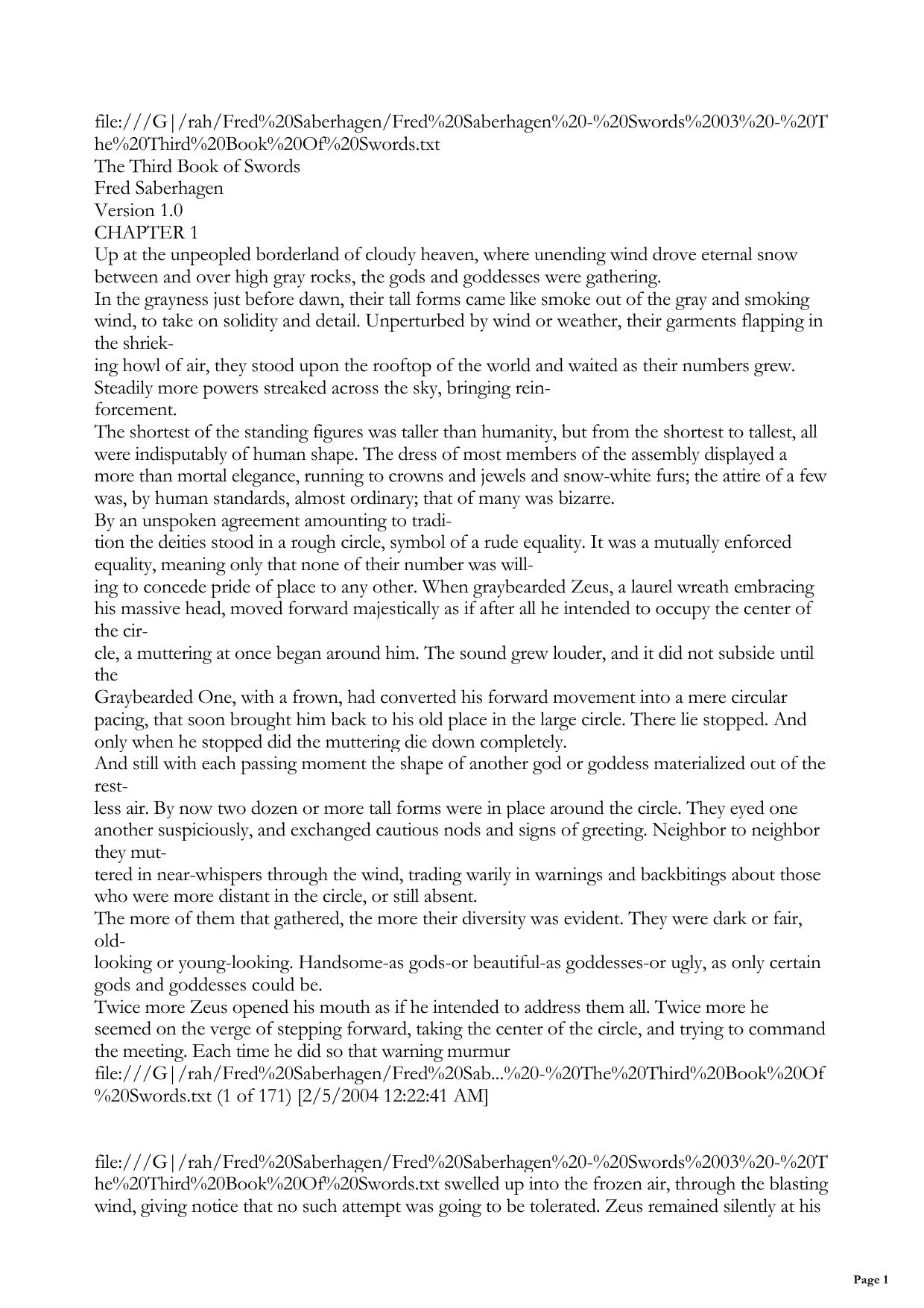 The Third Book Of Swords