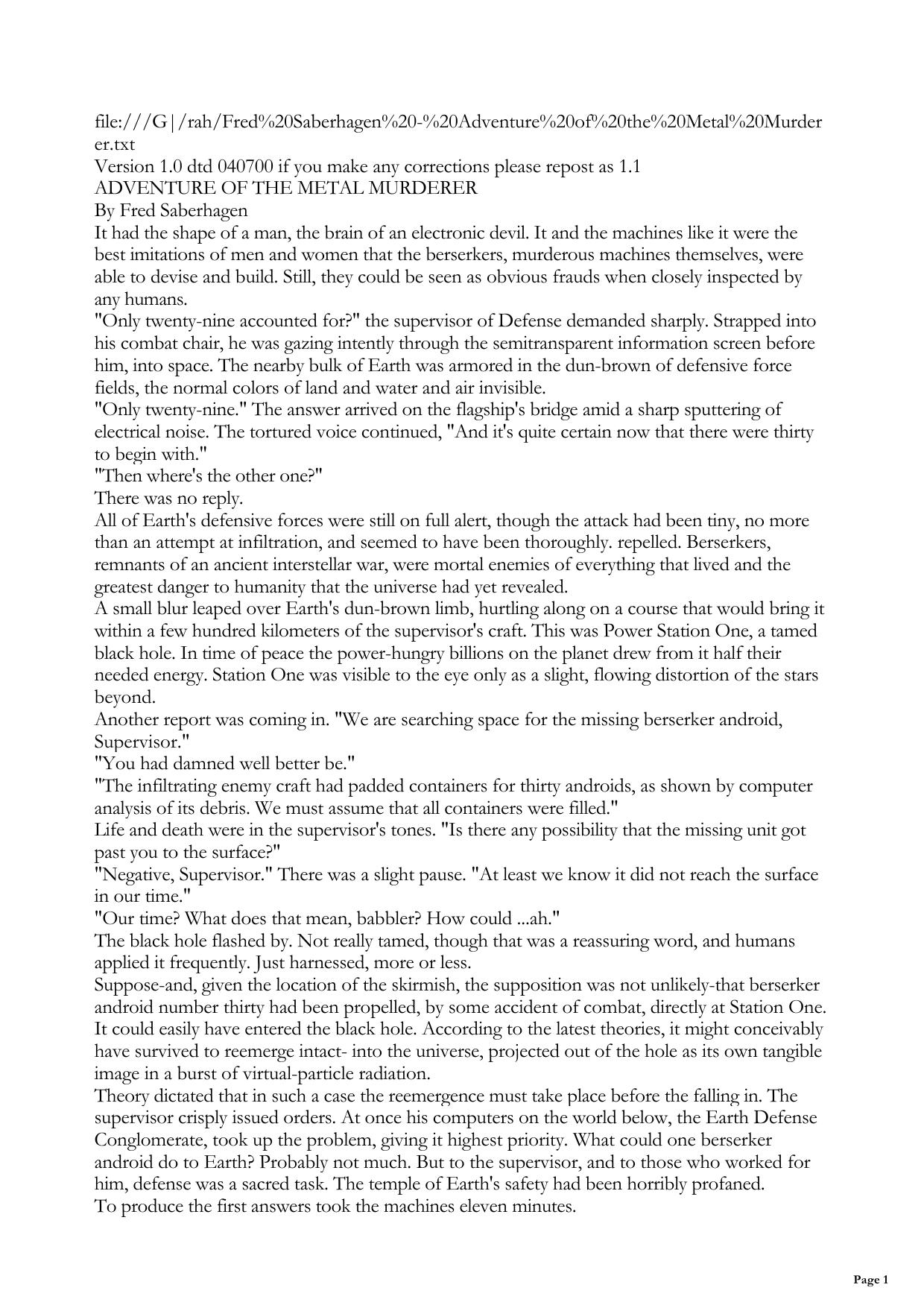 Adventure of the Metal Murderer