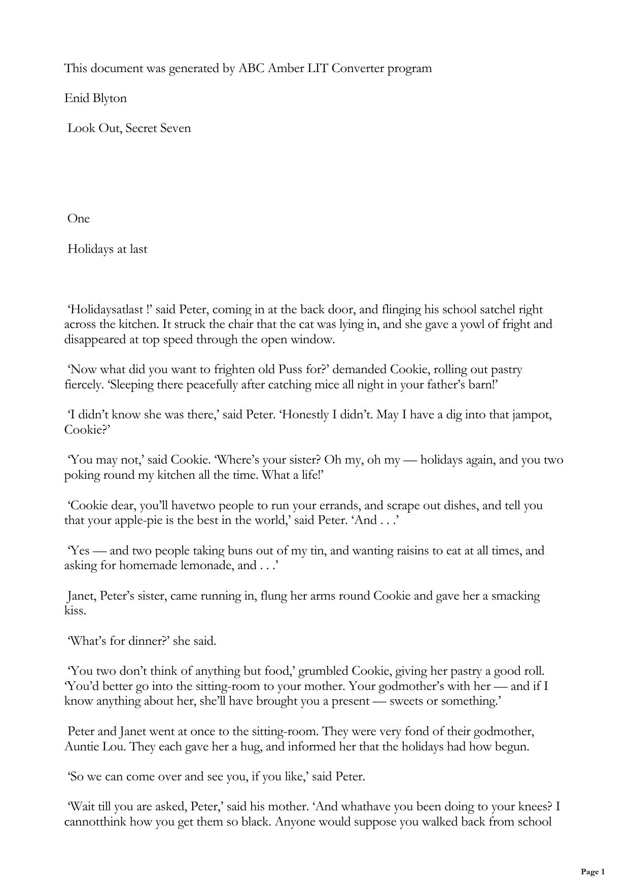 Look Out, Secret Seven