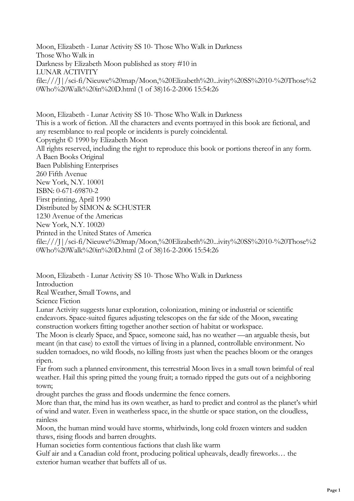 Those who Walk in Darkness