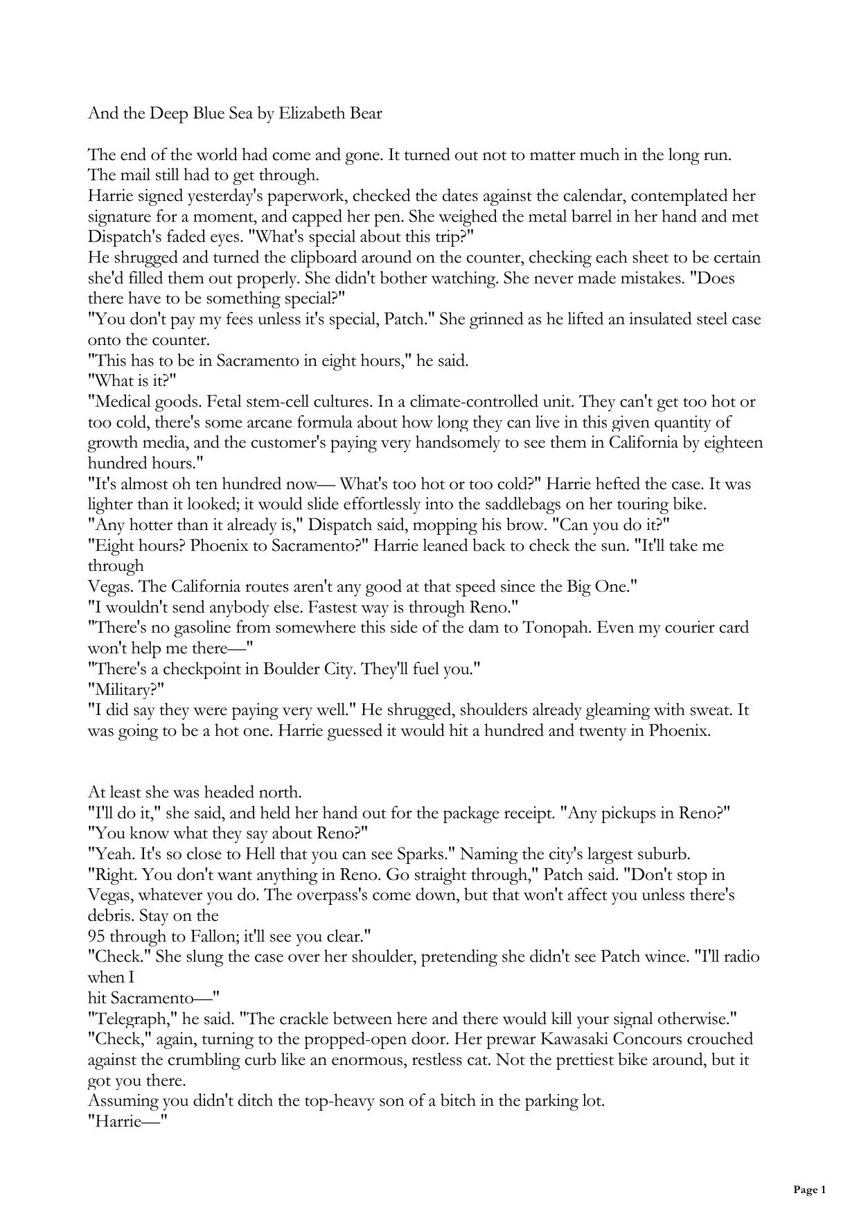 And the Deep Blue Sea