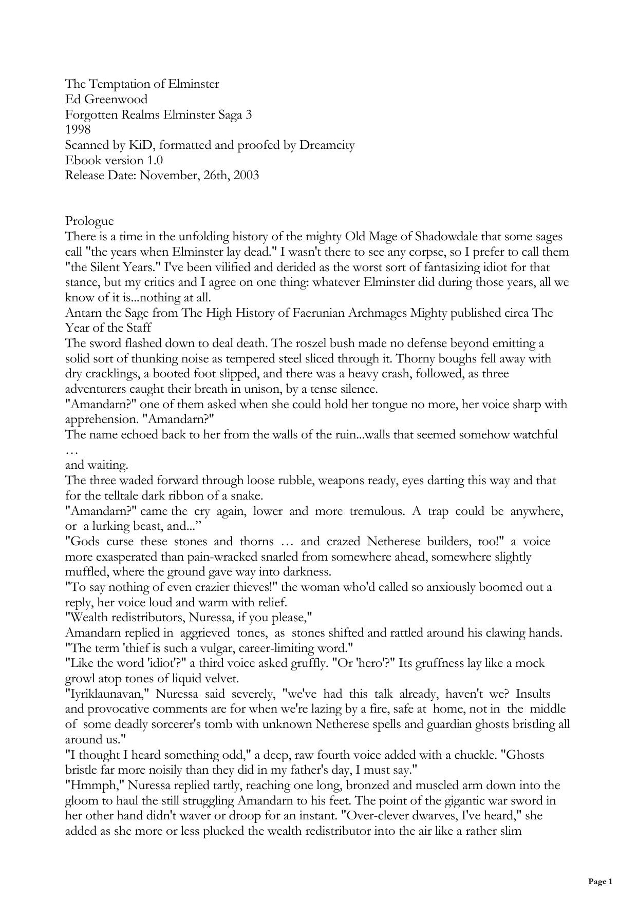 Elminster 3 - Temptation Of Elminster