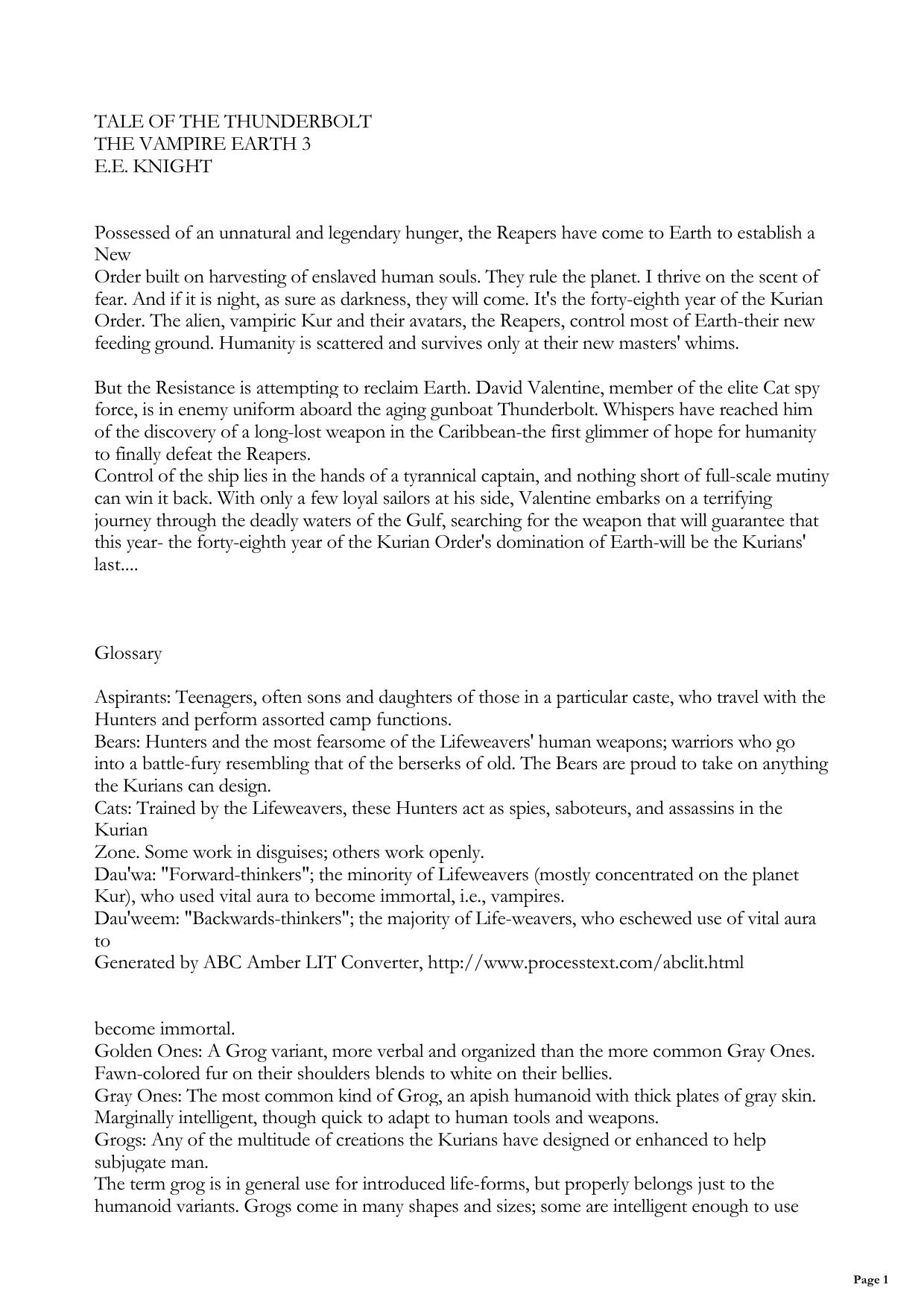 Tale Of The Thunderbolt