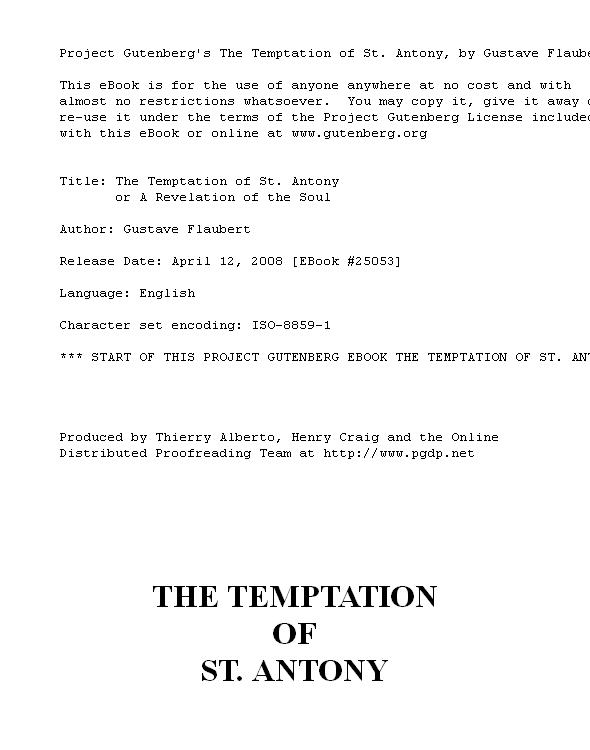 Tentation de saint Antoine. English