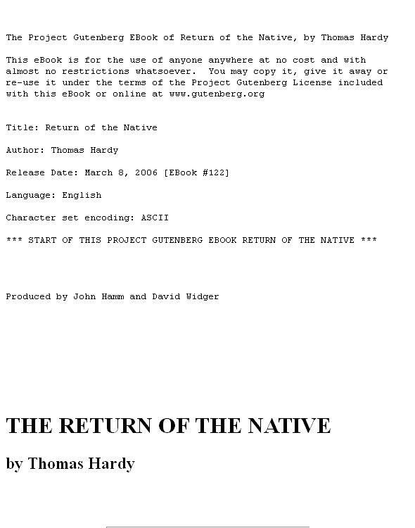 The Return of the Native