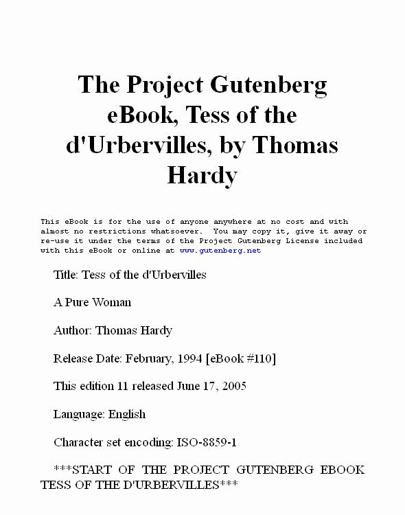Tess of the d'Urbervilles