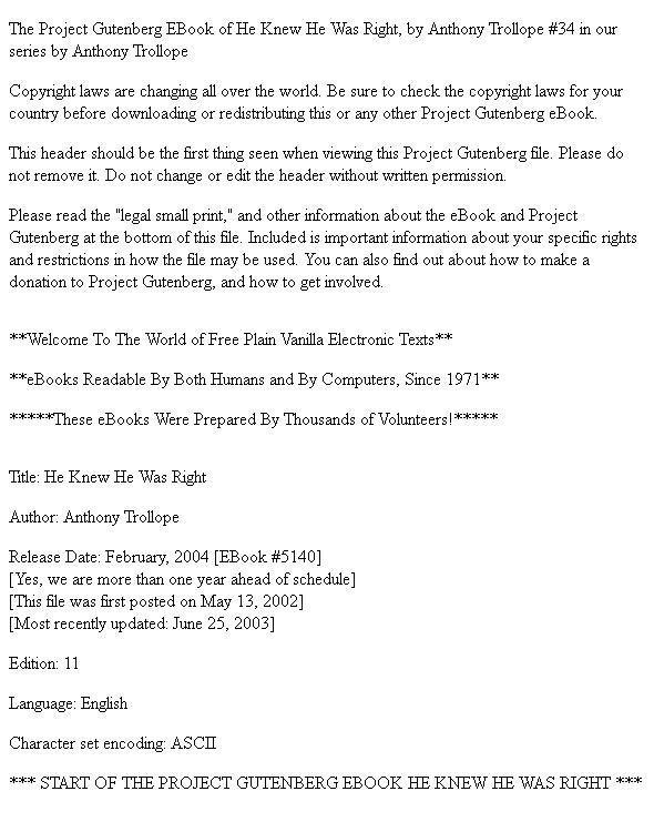 He Knew He Was Right