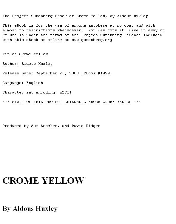 Crome Yellow