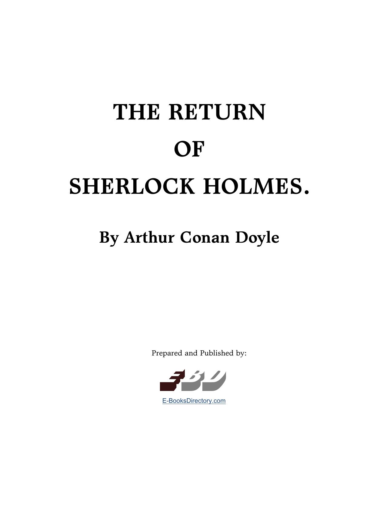 The Return of Sherlock Holmes