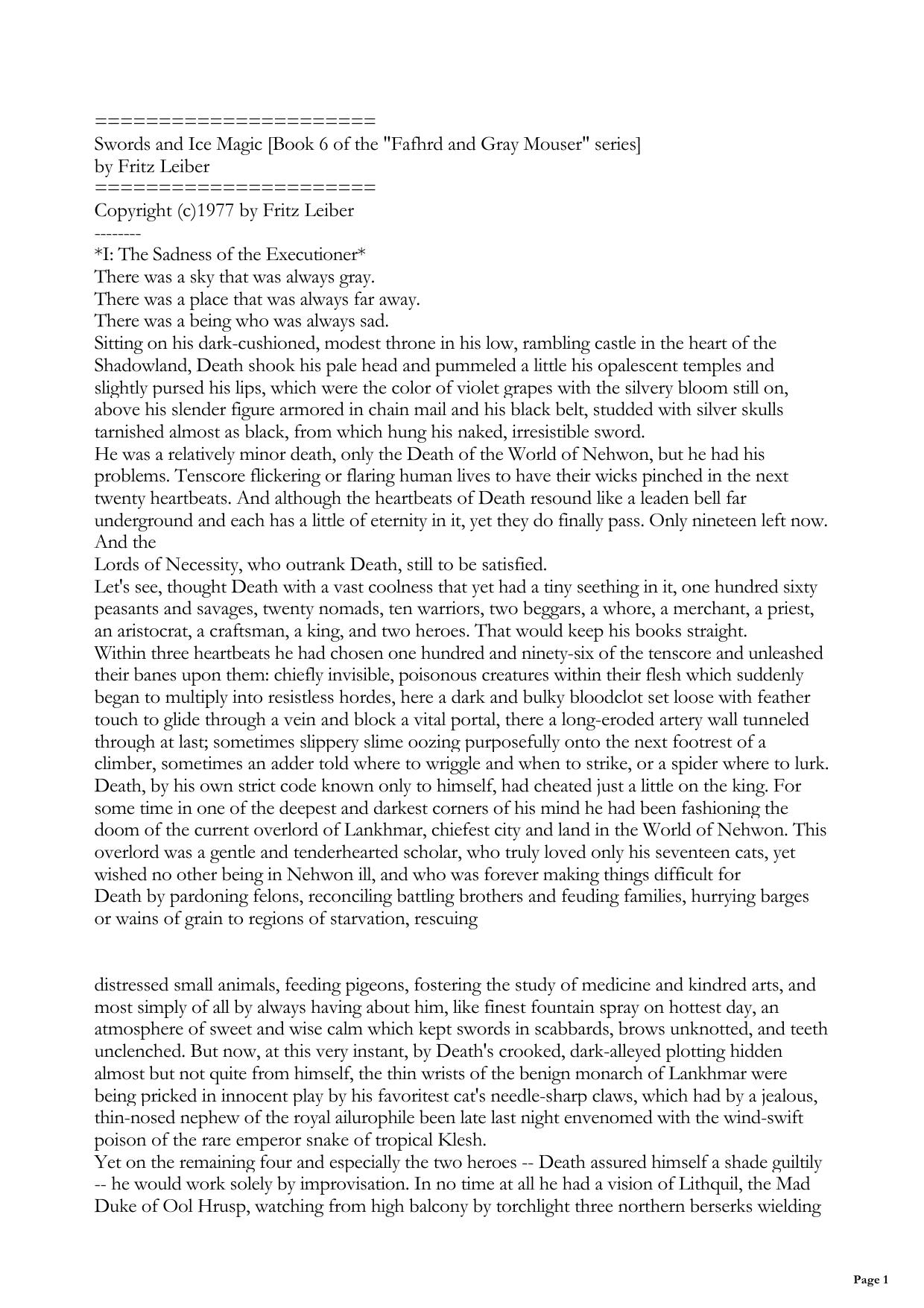 Swords and Ice Magic