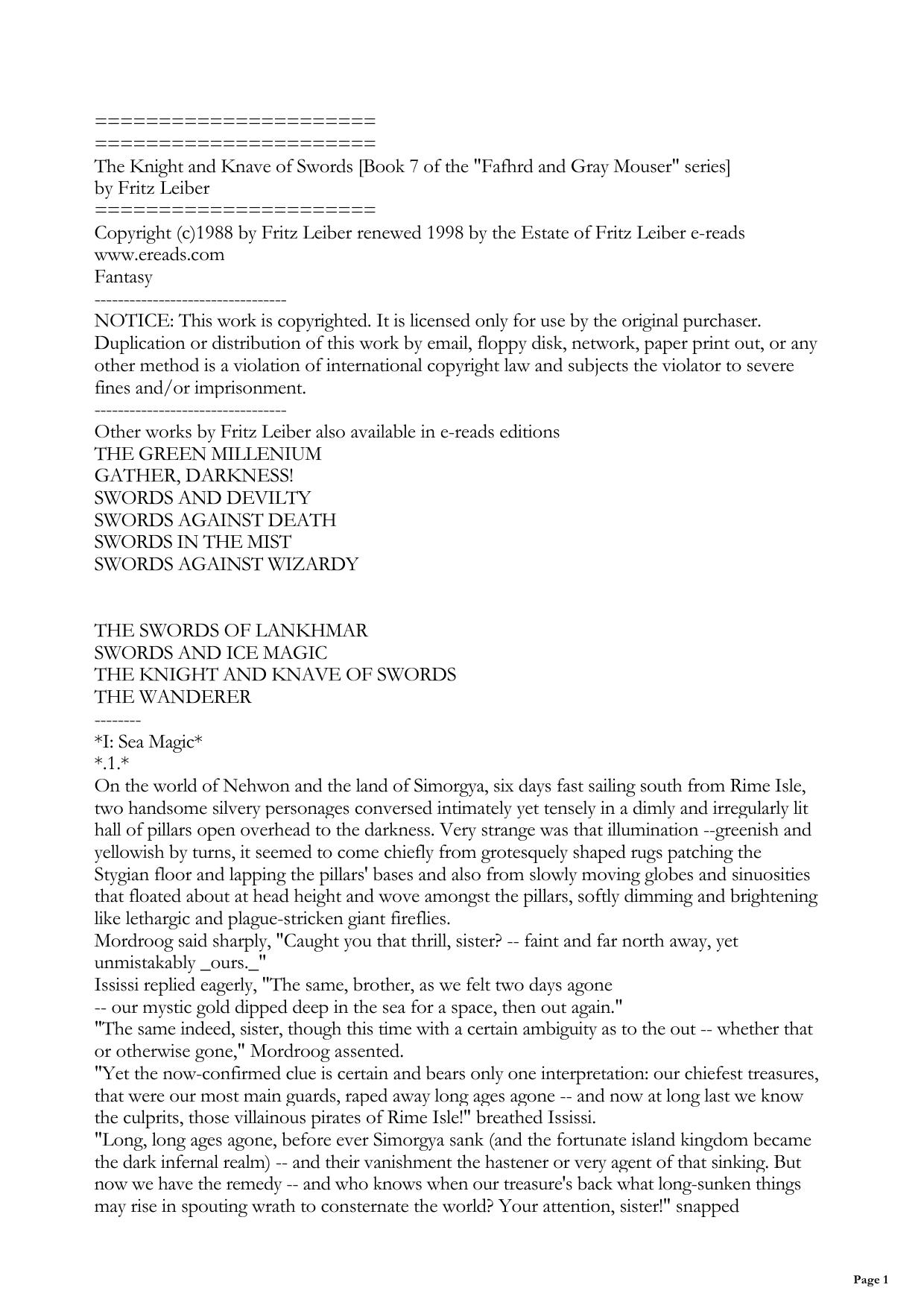 The Knight and Knave of Swords