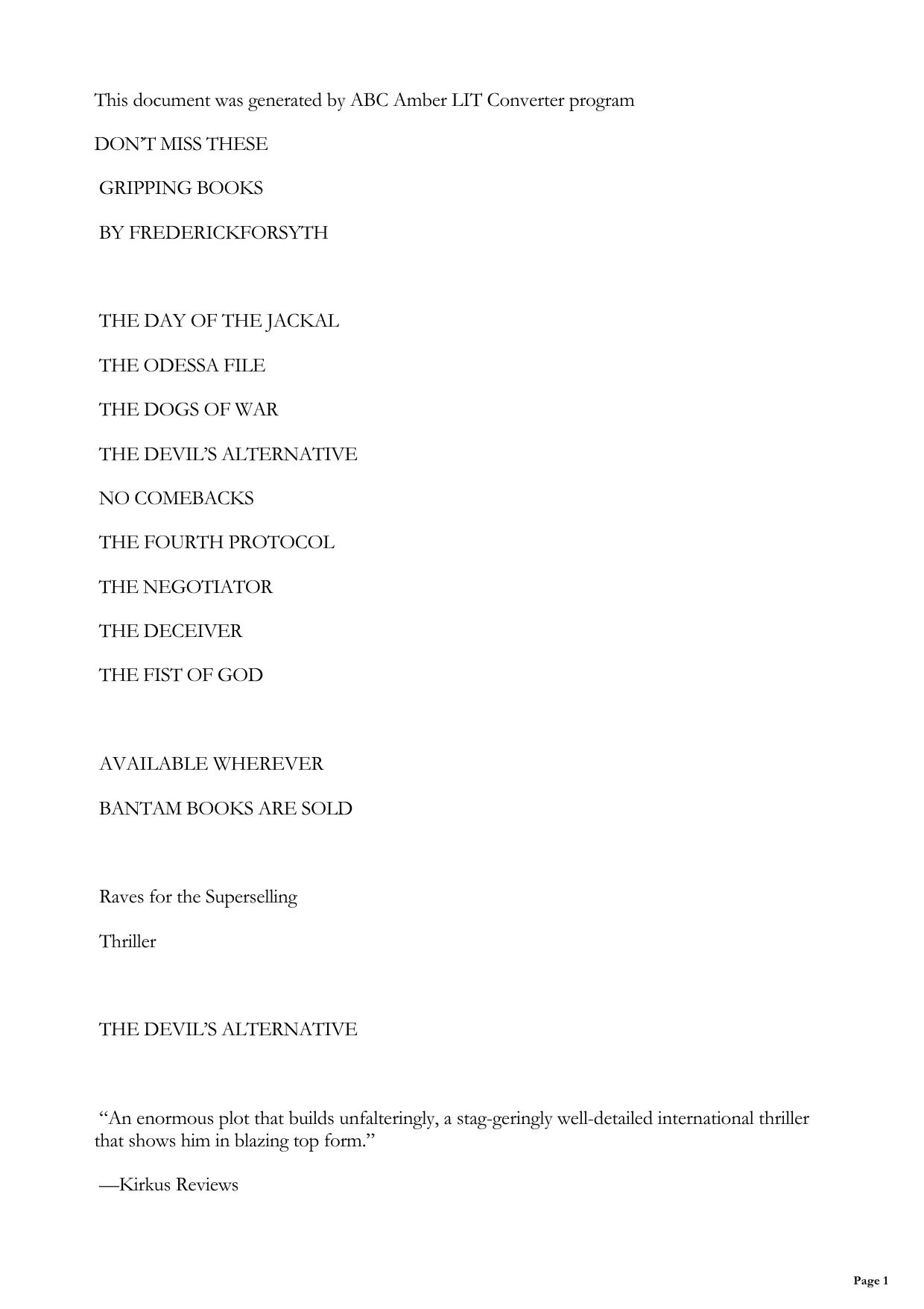 The Devil's Alternative