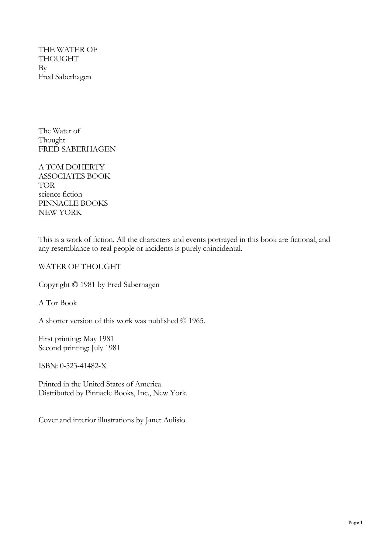 The Water of Thought