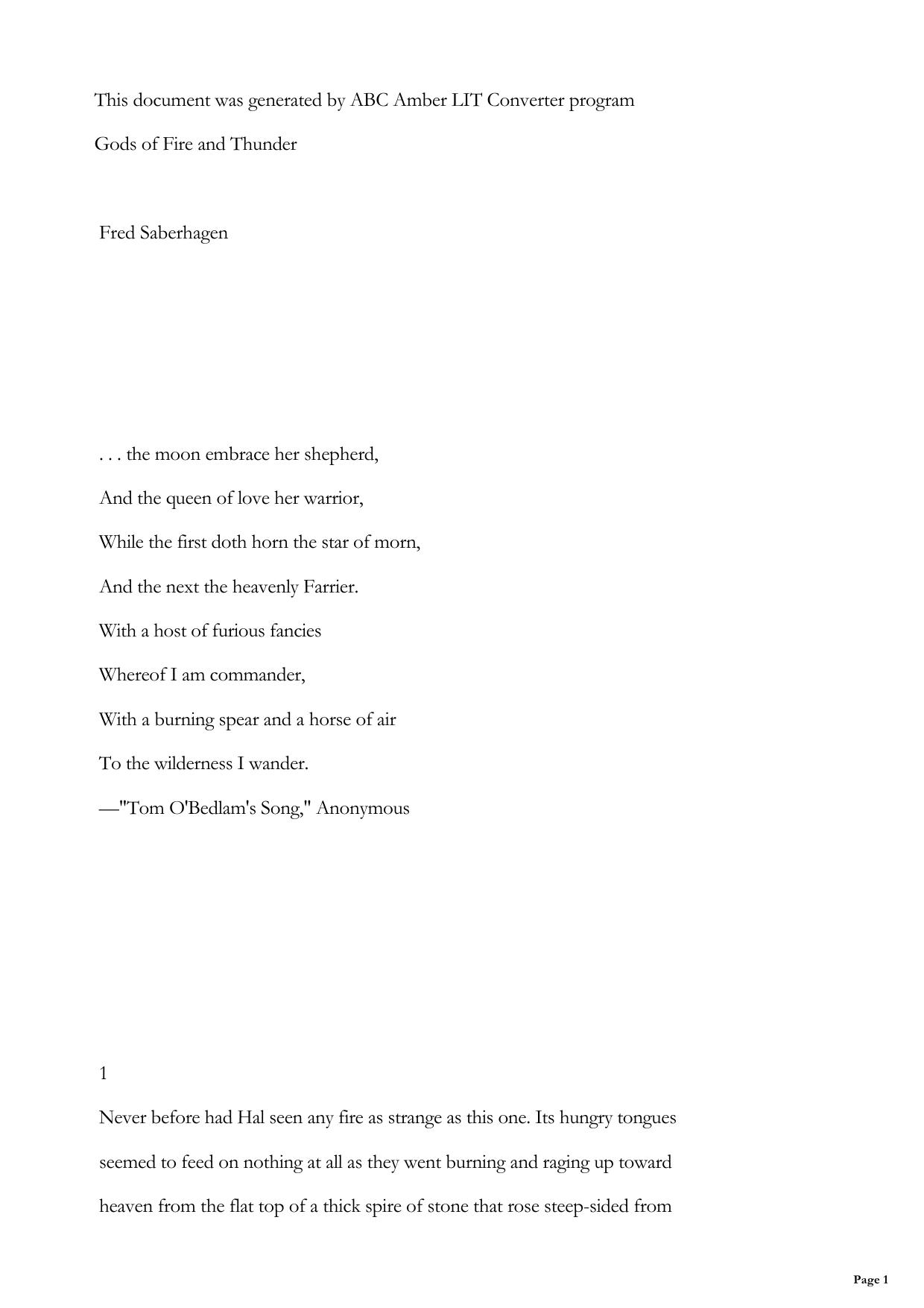 Gods of Fire and Thunder