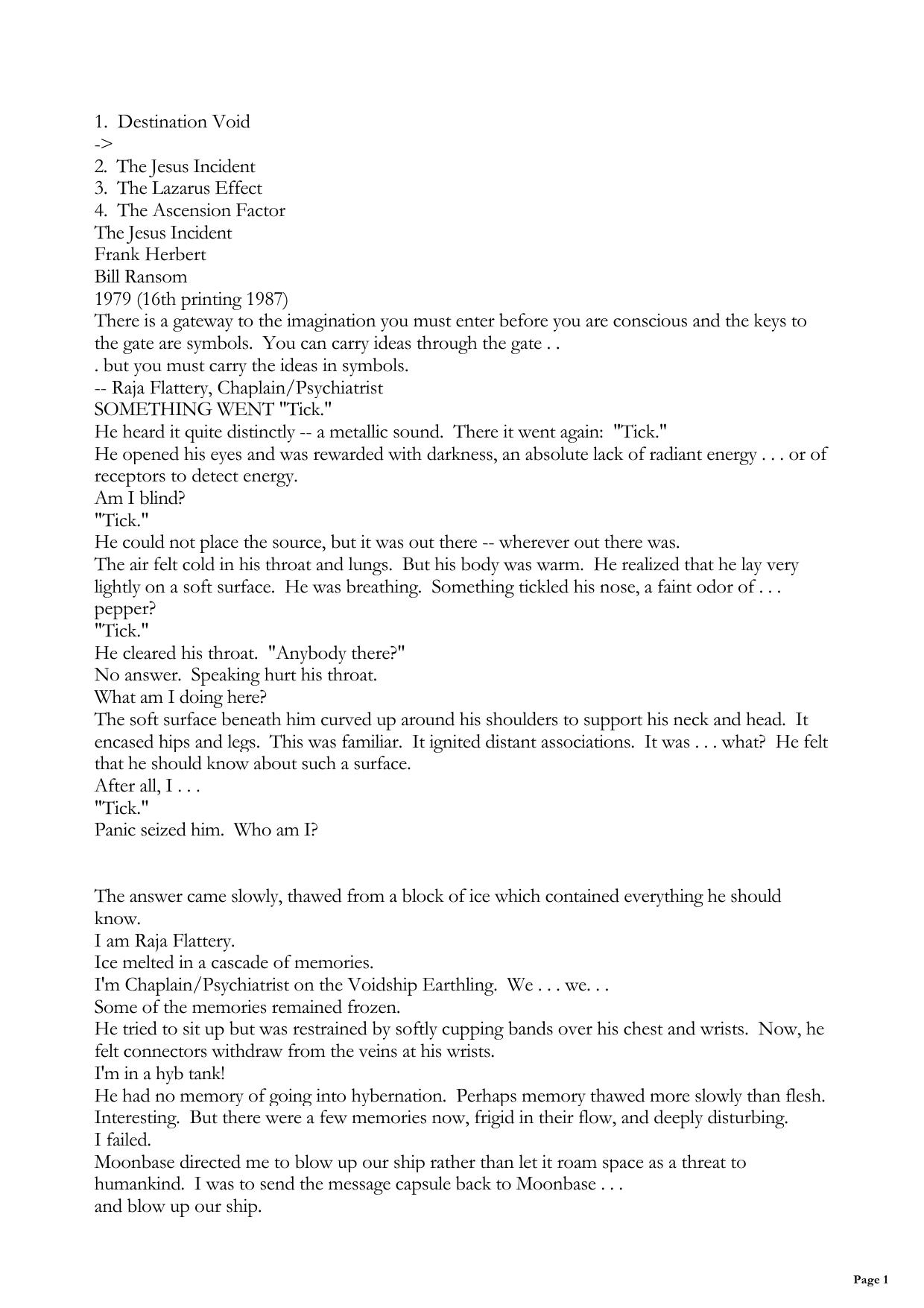 Destination Void 2 The Jesus Incident