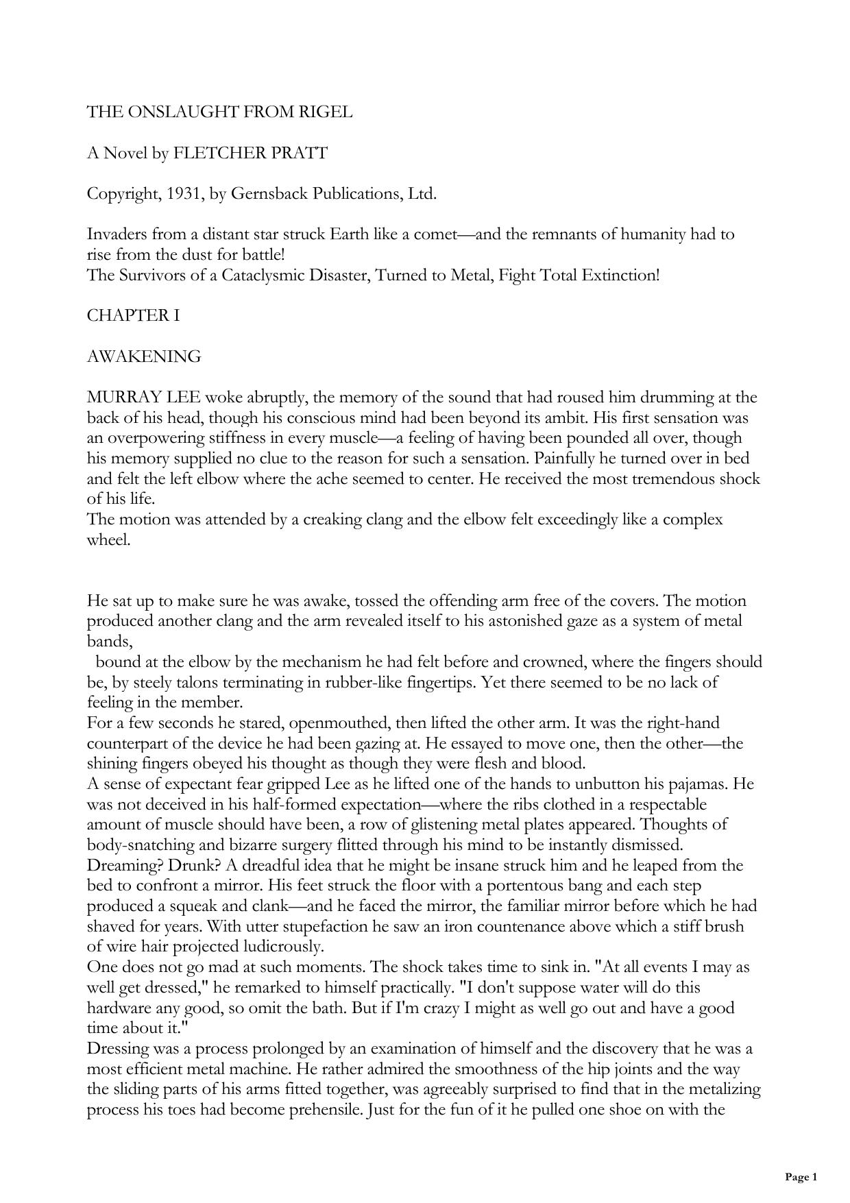 The Onslaught from Rigel