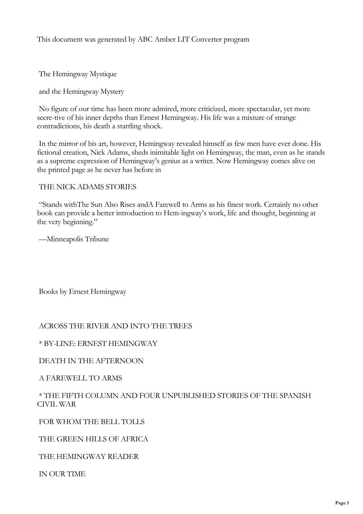 The Nick Adams Stories