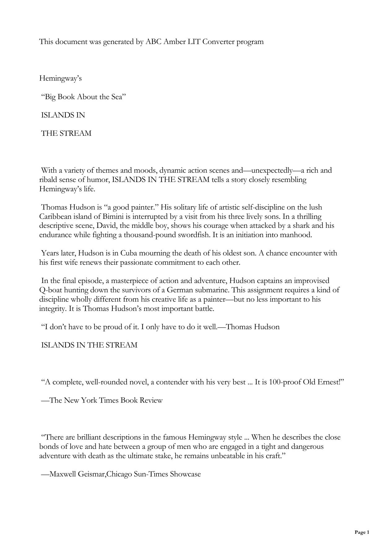 Islands in the Stream