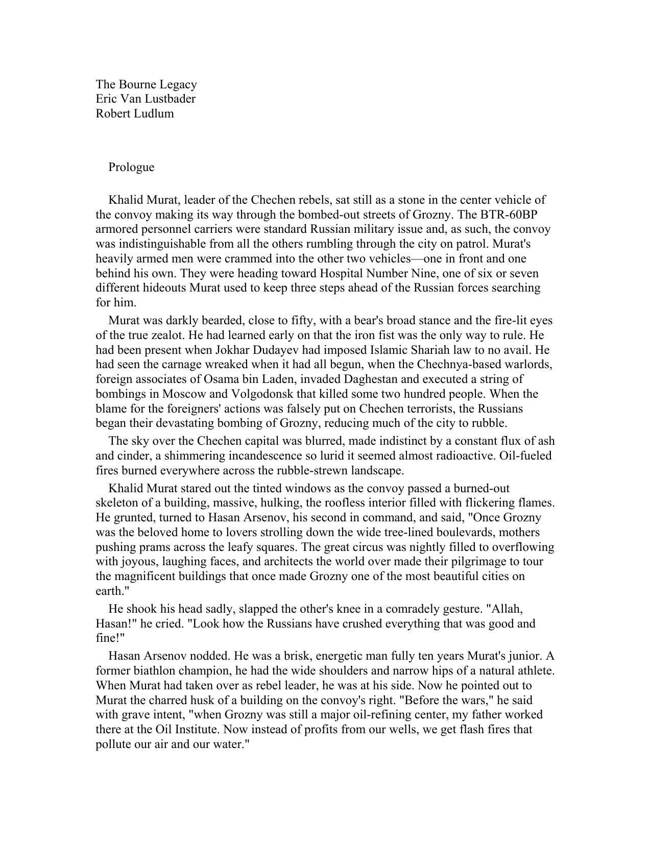 The Bourne Legacy- Eric Van Lustbader