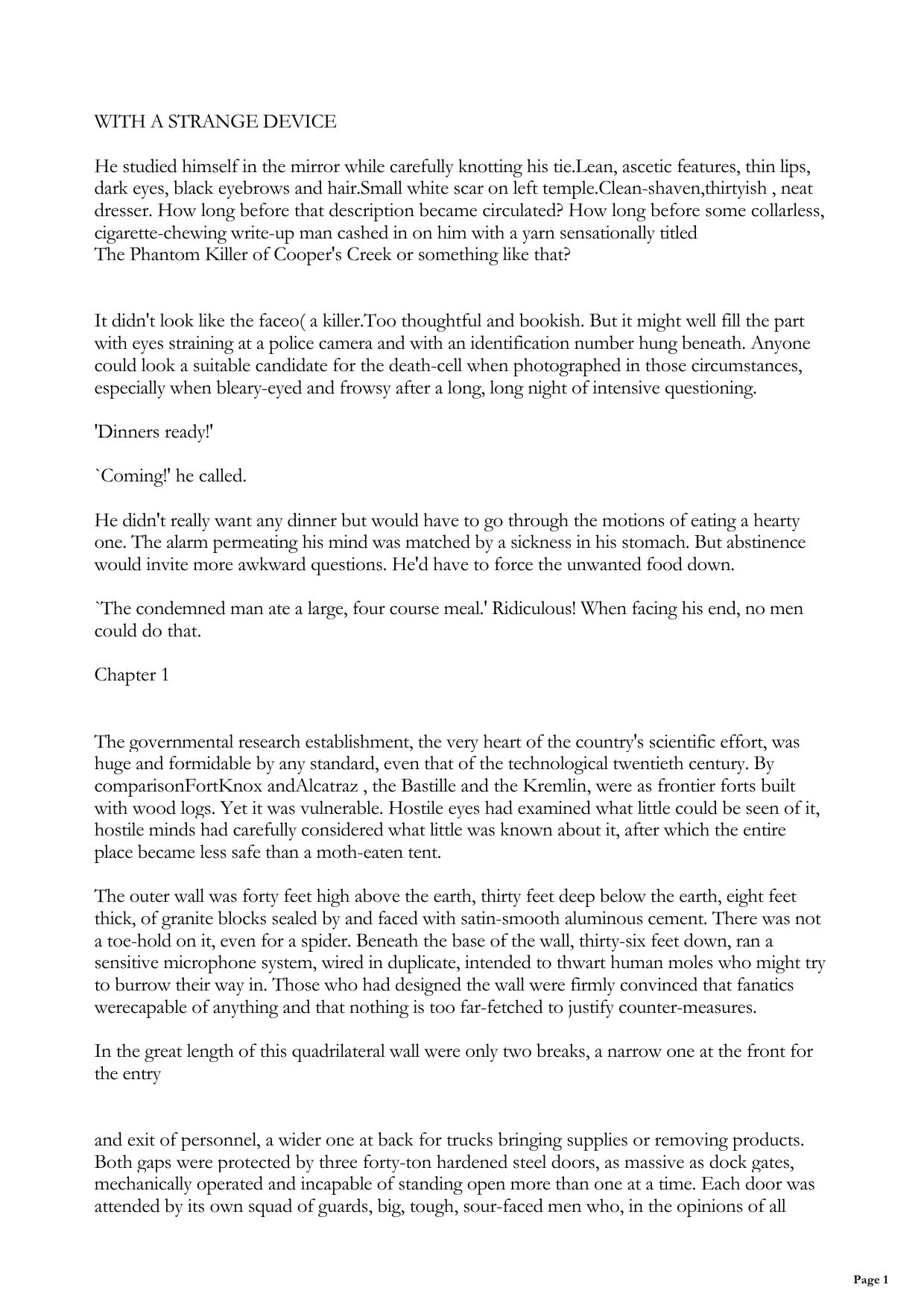 With a Strange Device