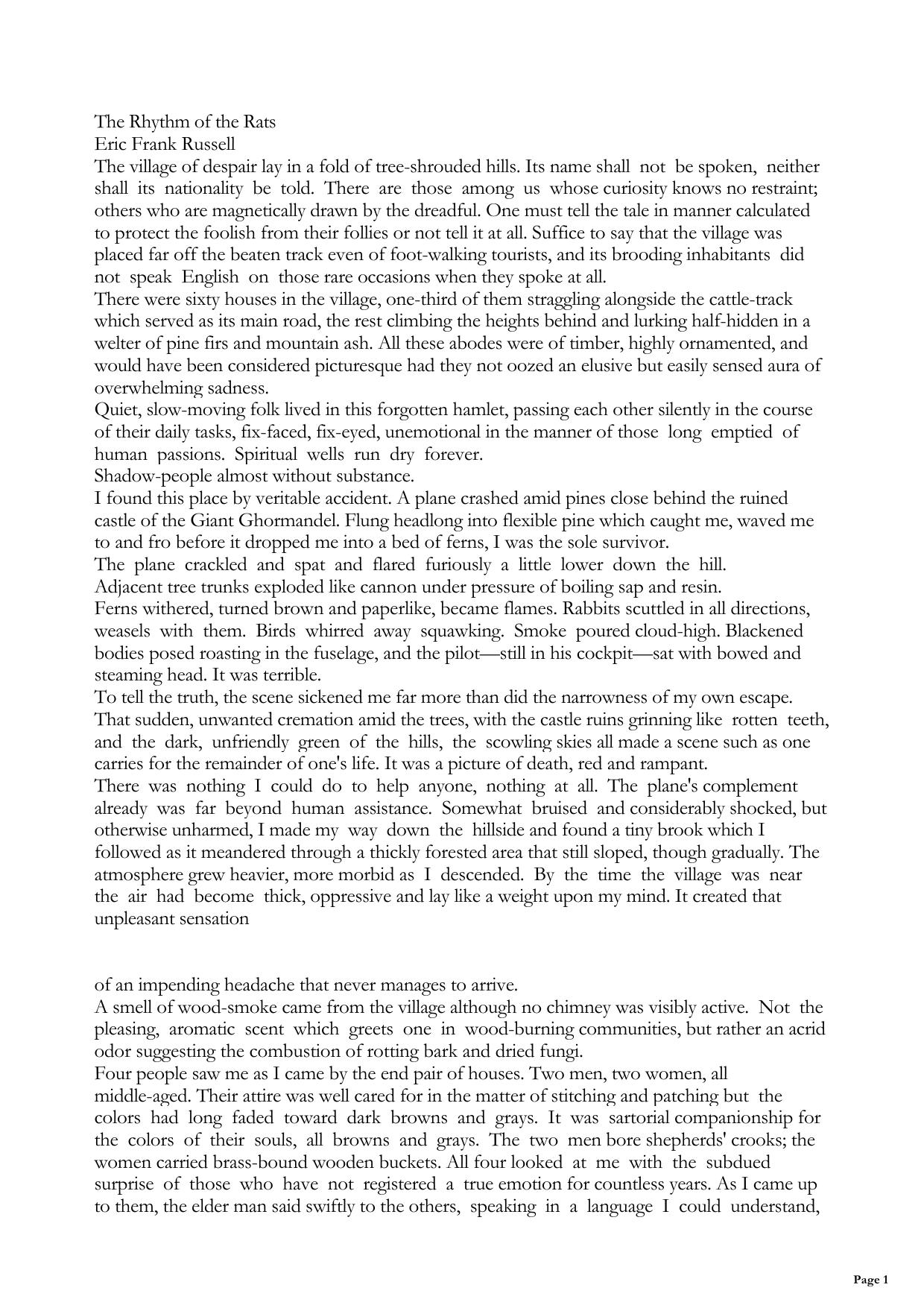 The Rhythm of the Rats