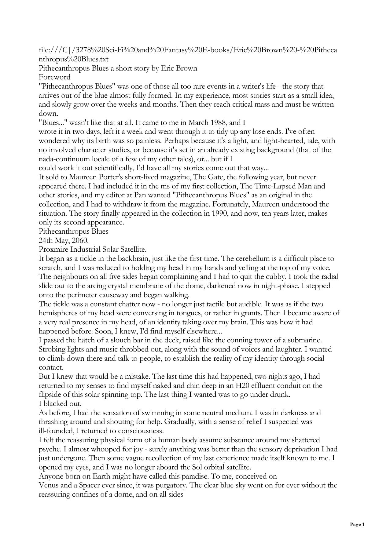 Pithecanthropus Blues