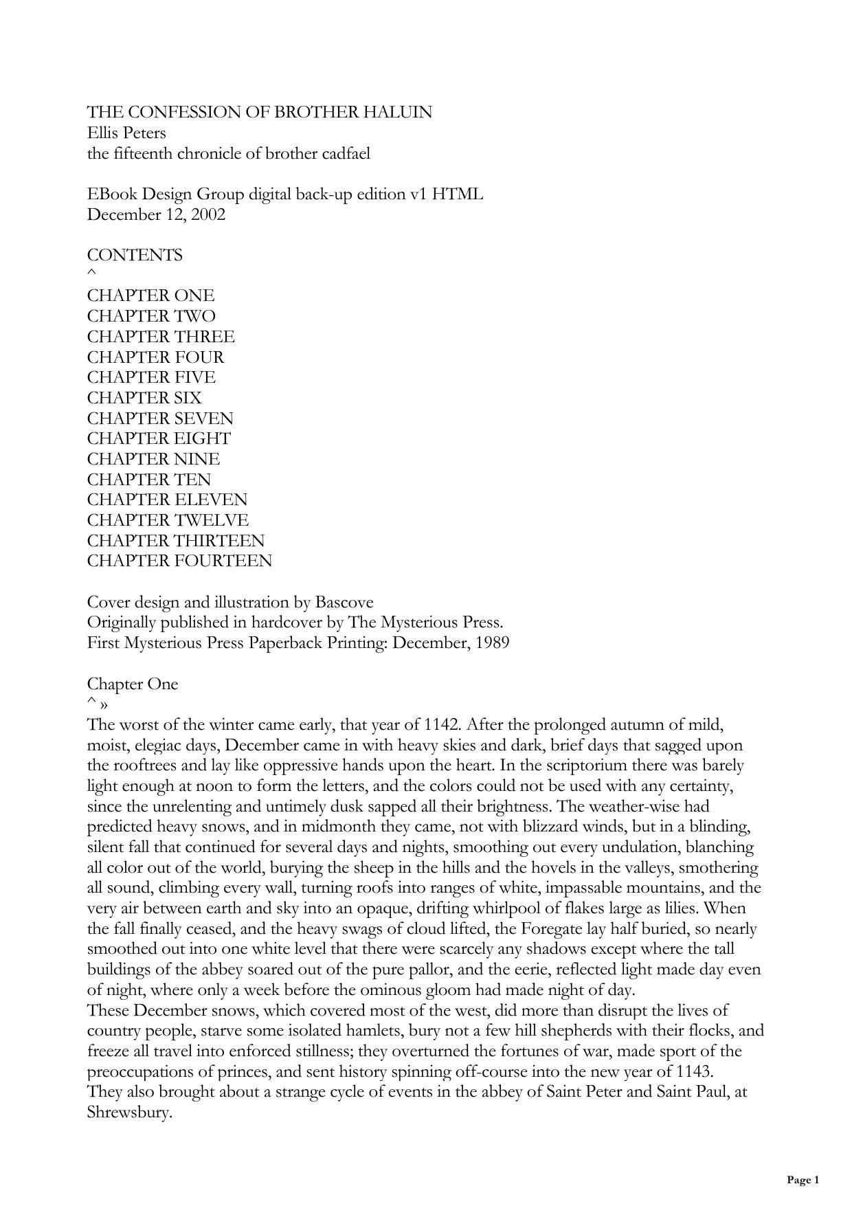 The Confession of Brother Halui