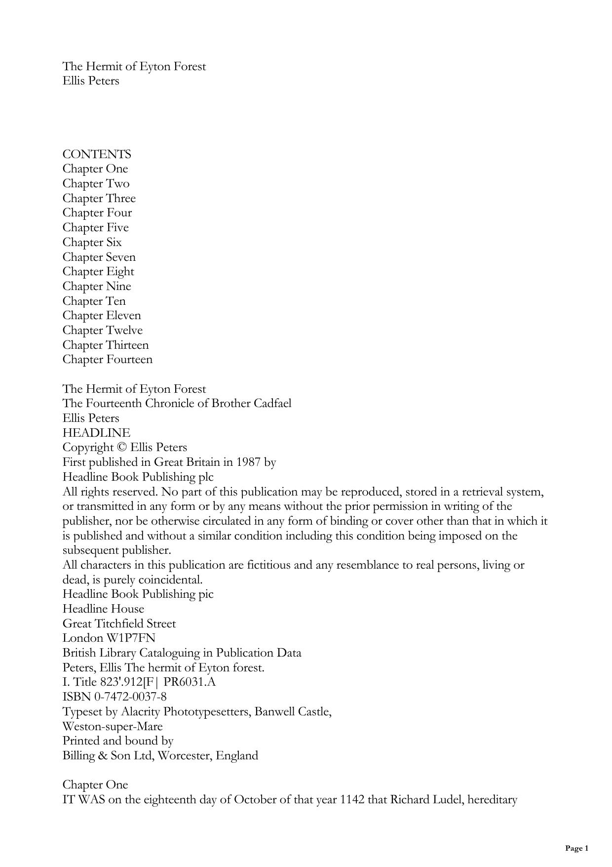 The Hermit of Eyton Forest