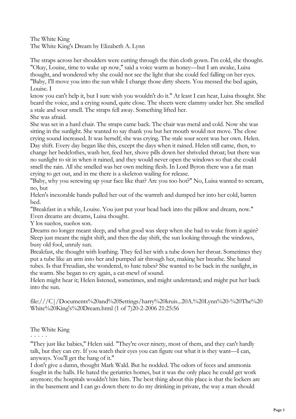 The White King's Dream