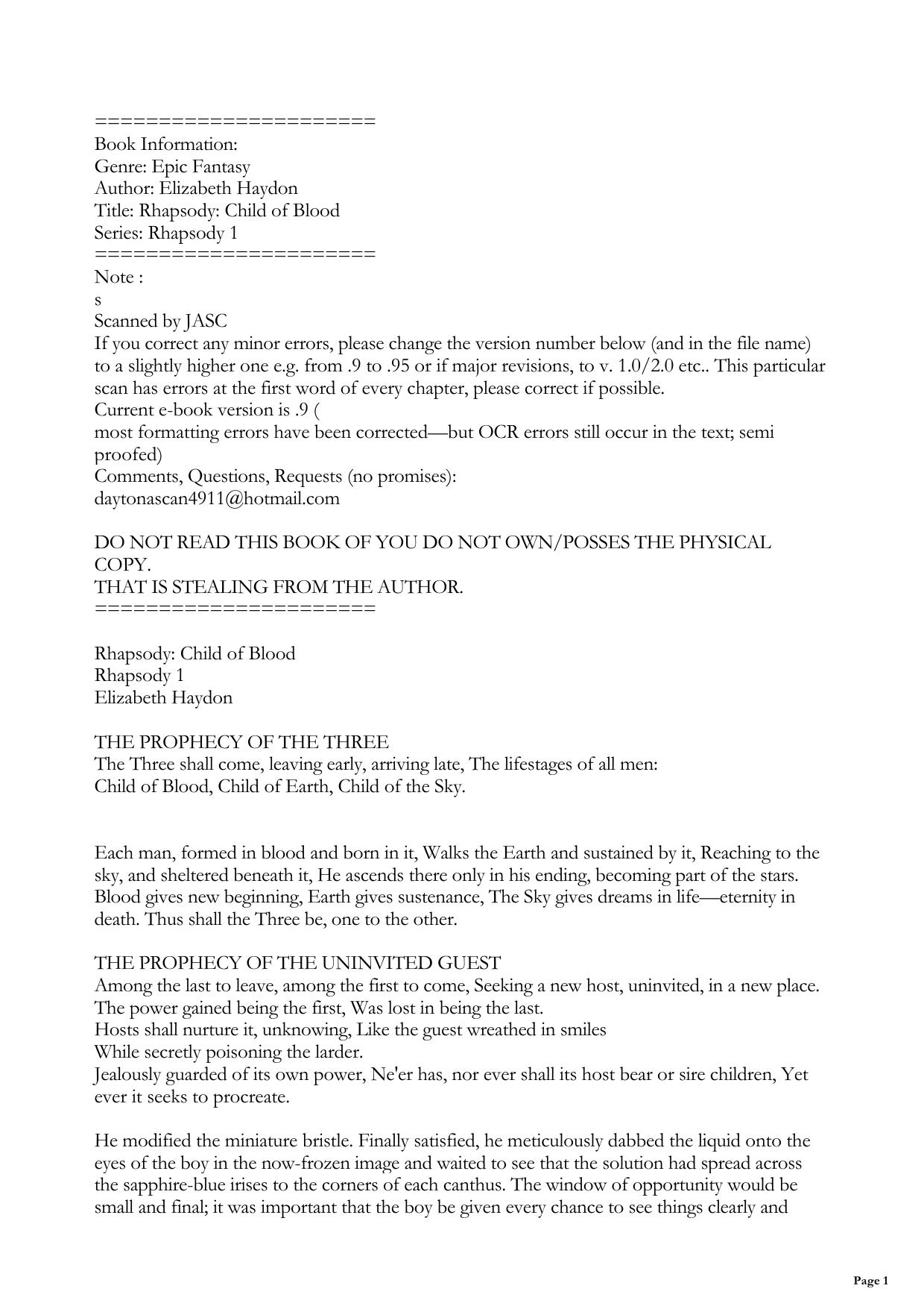 Rhapsody, Child of Blood