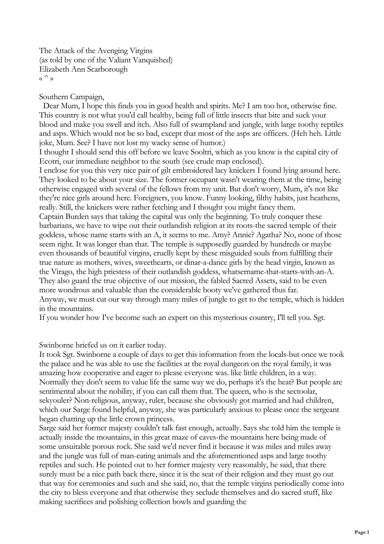 The Attack of the Avenging Virgins