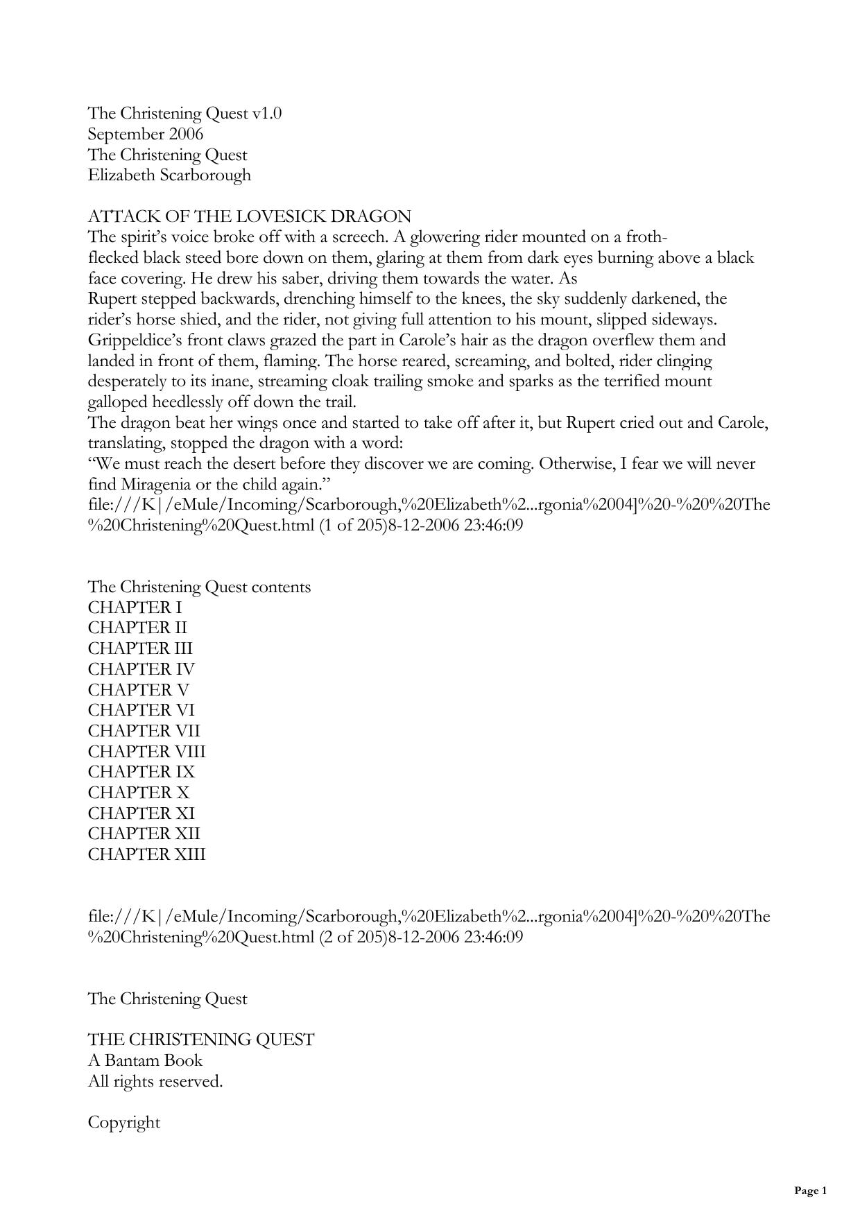 The Christening Quest