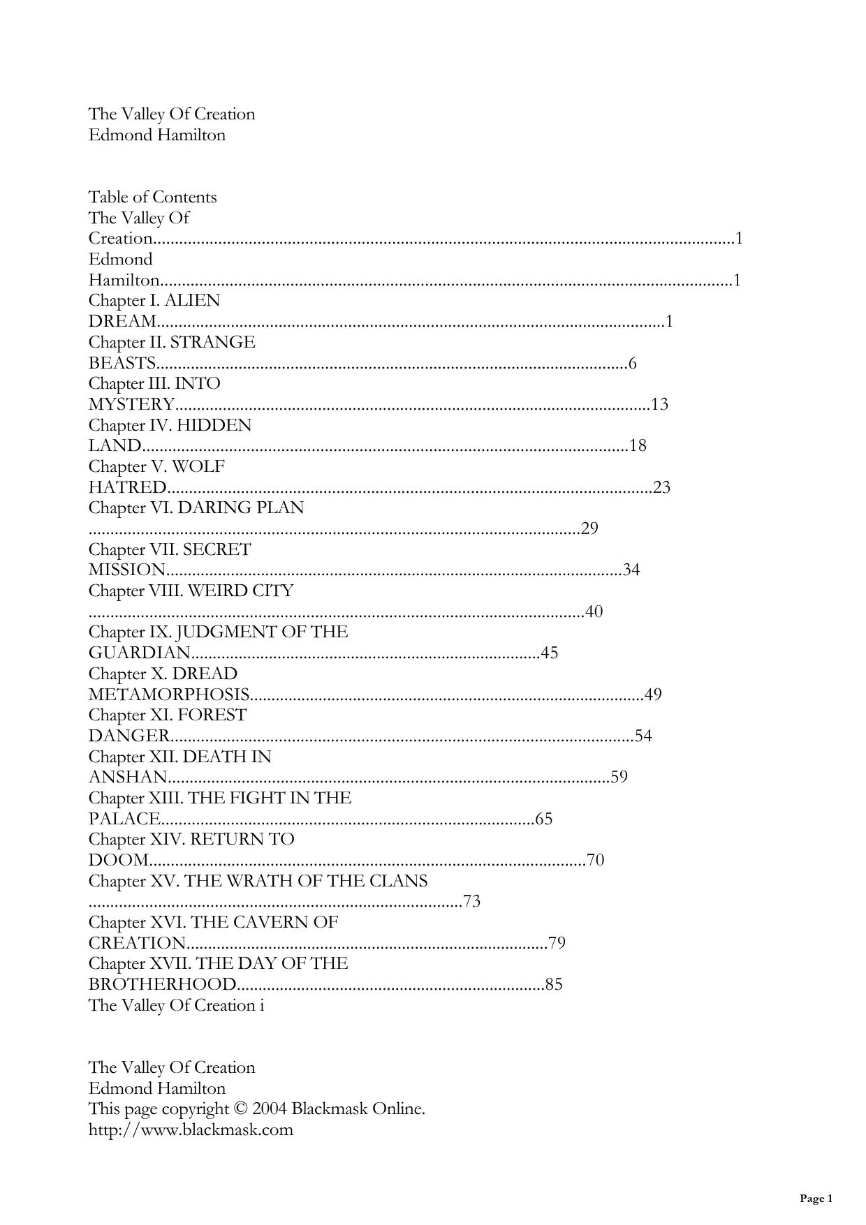 The Valley of Creation