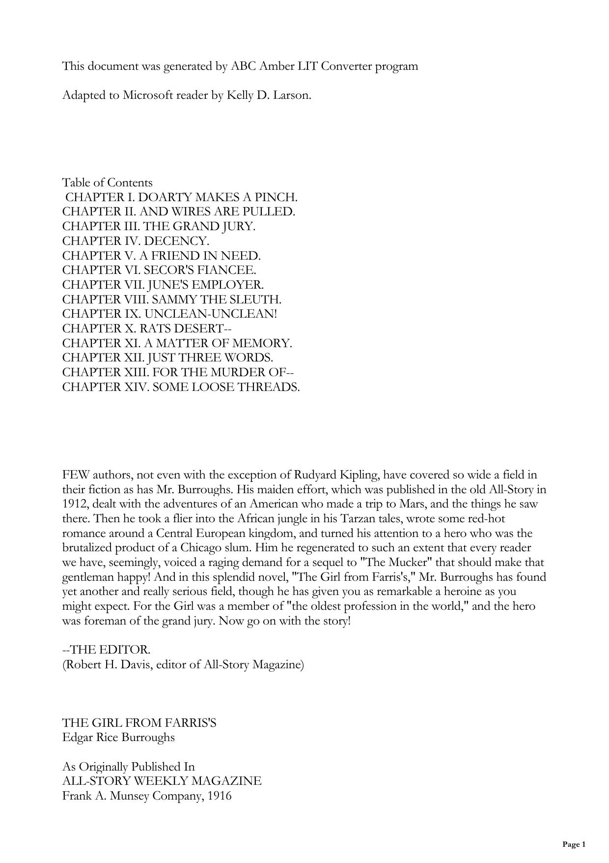 The Girl from Farris's