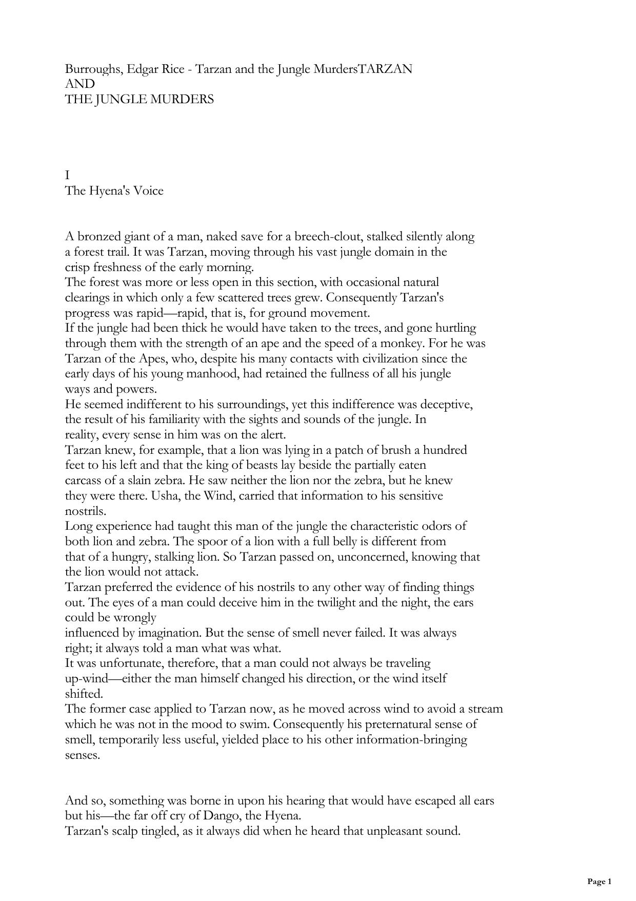 Tarzan And The Jungle Murders