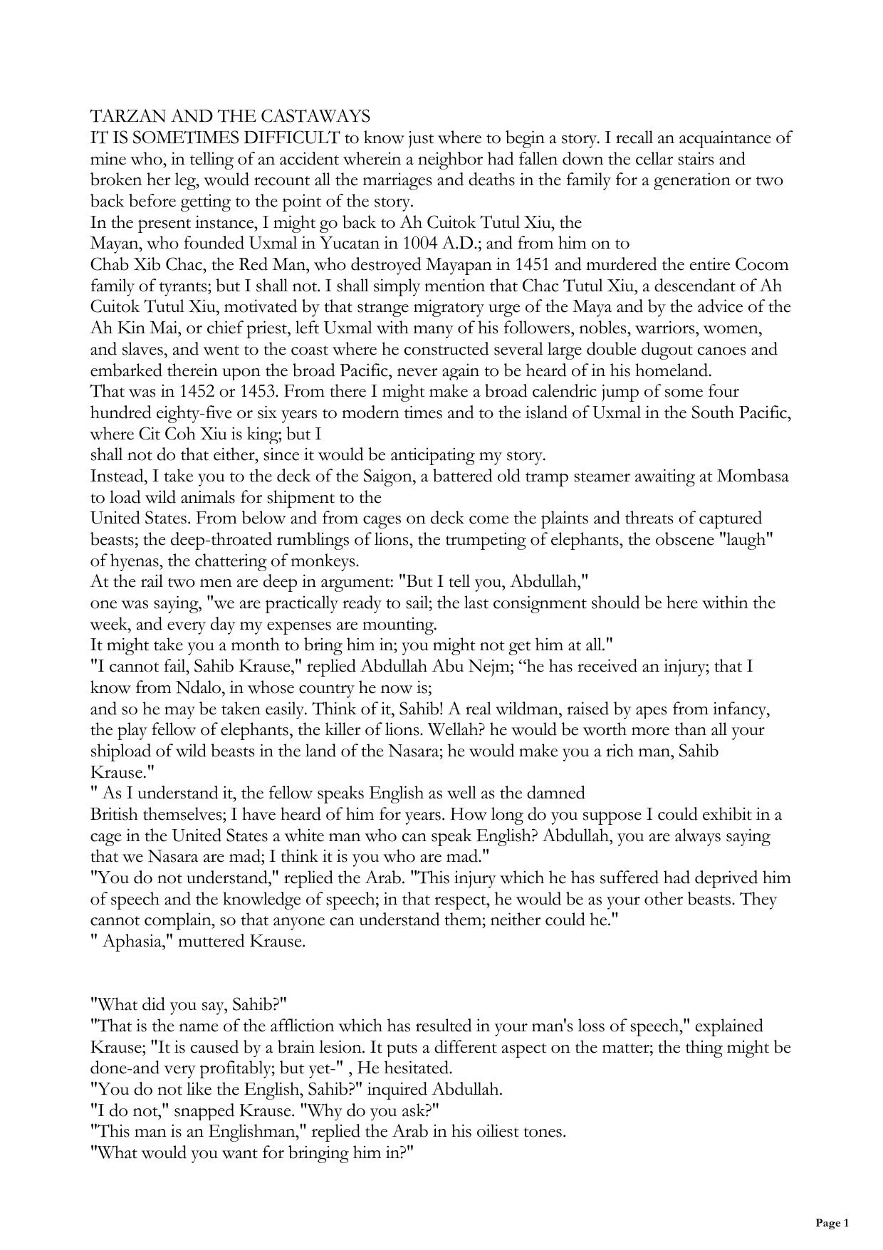 Tarzan and the Castaways