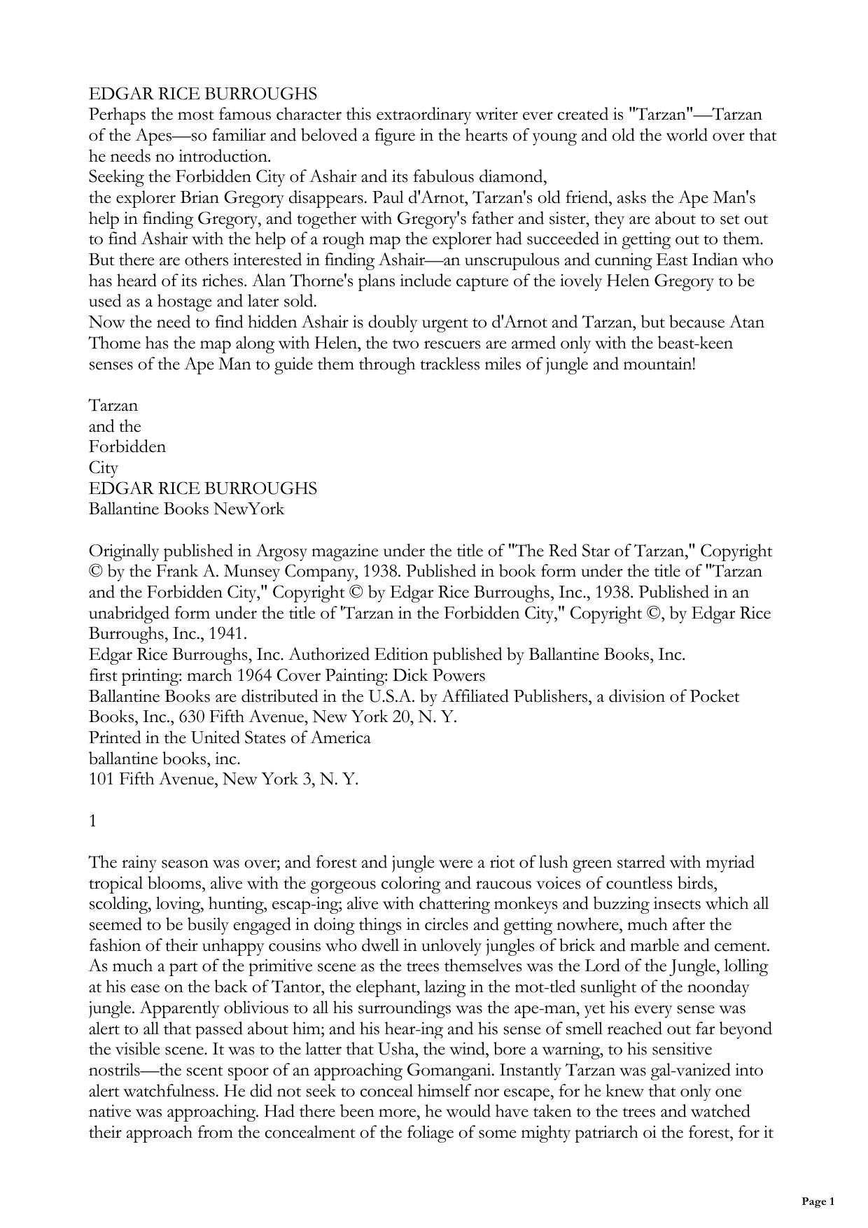 Tarzan And The Forbidden City