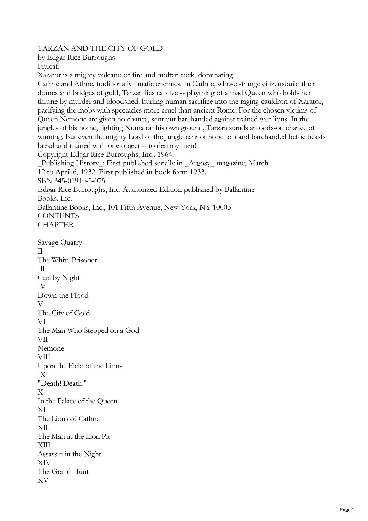 Tarzan and the City of Gold