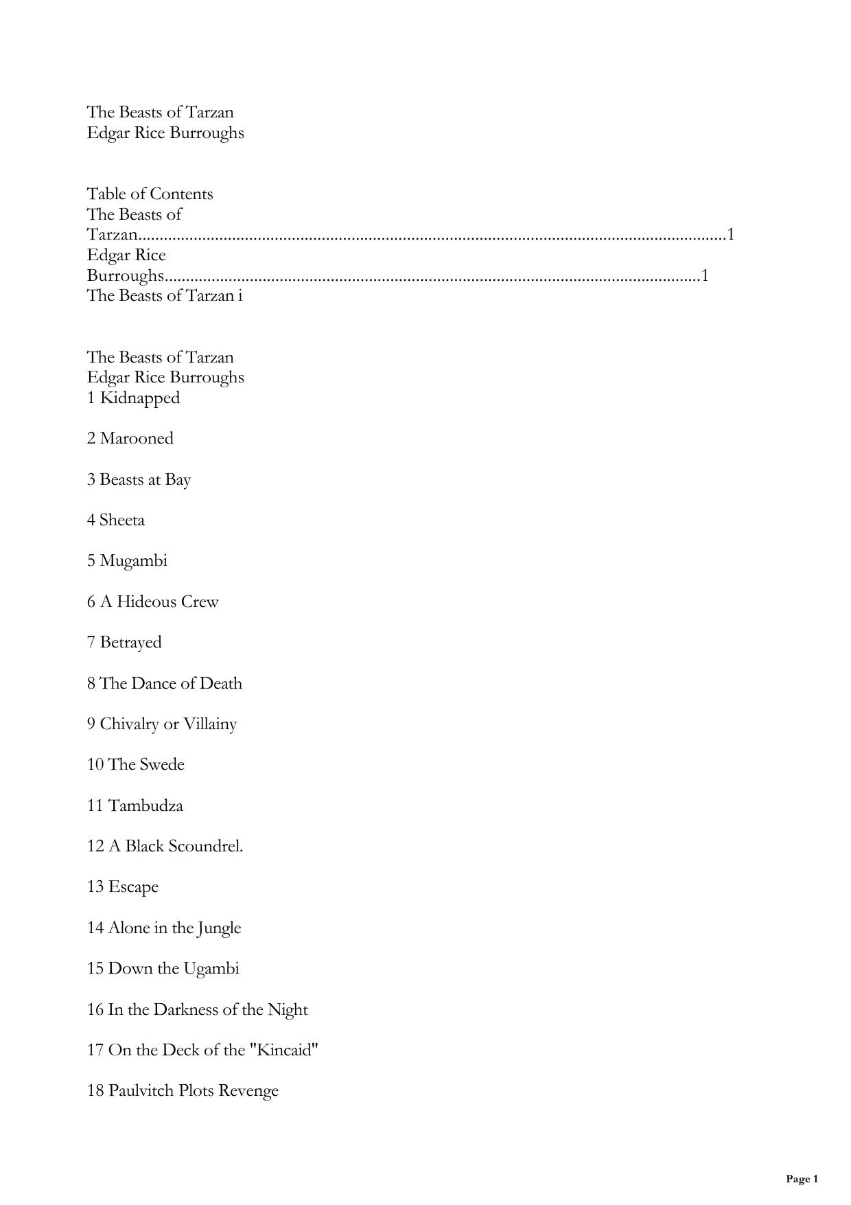 The Beasts of Tarzan