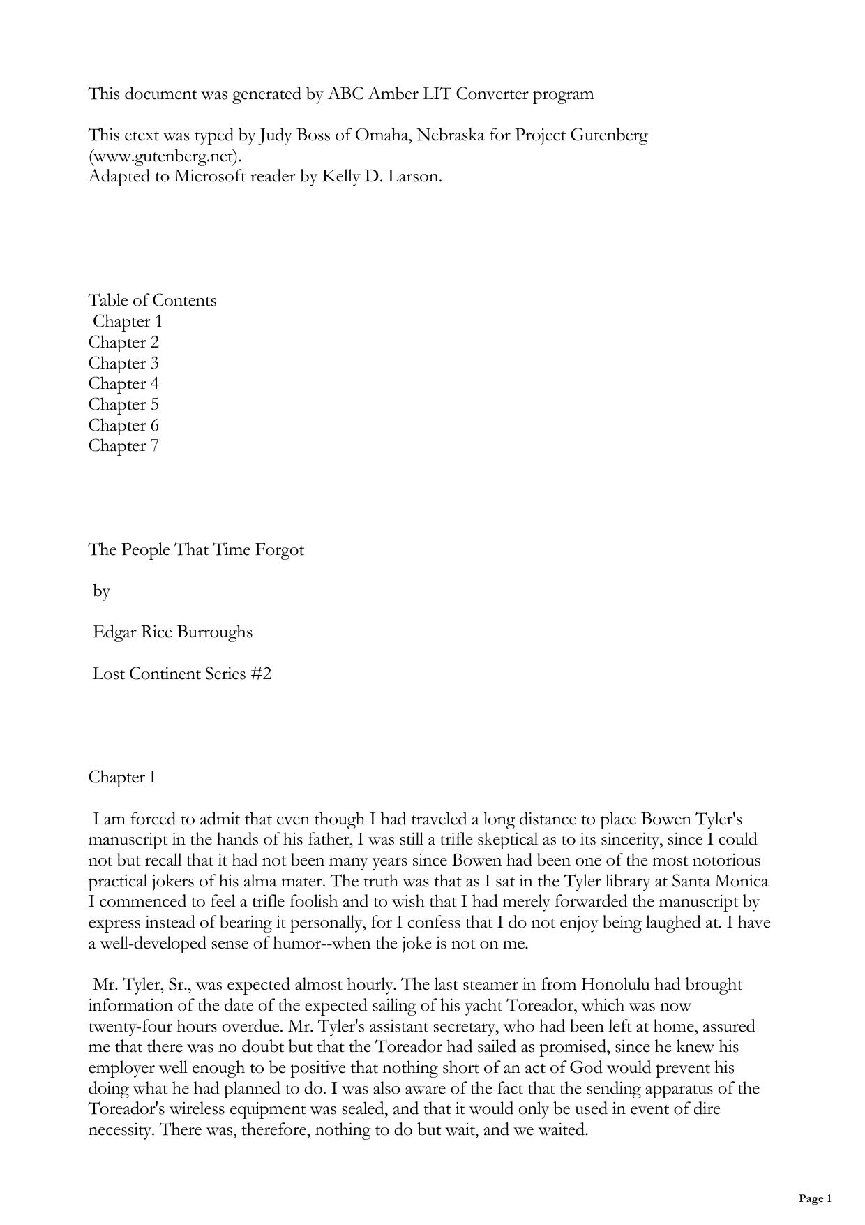 People That Time Forgot