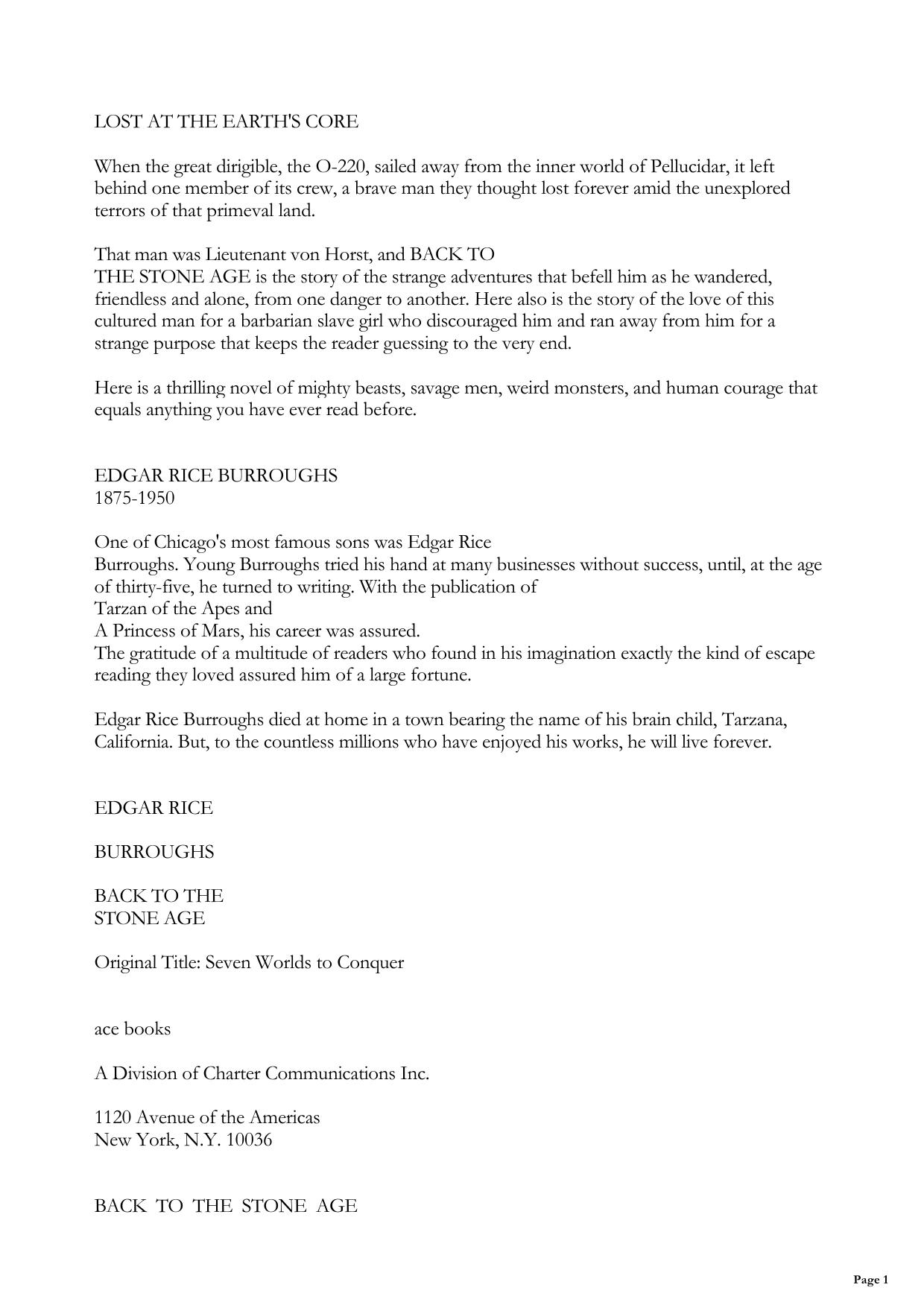 Back to the Stone Age