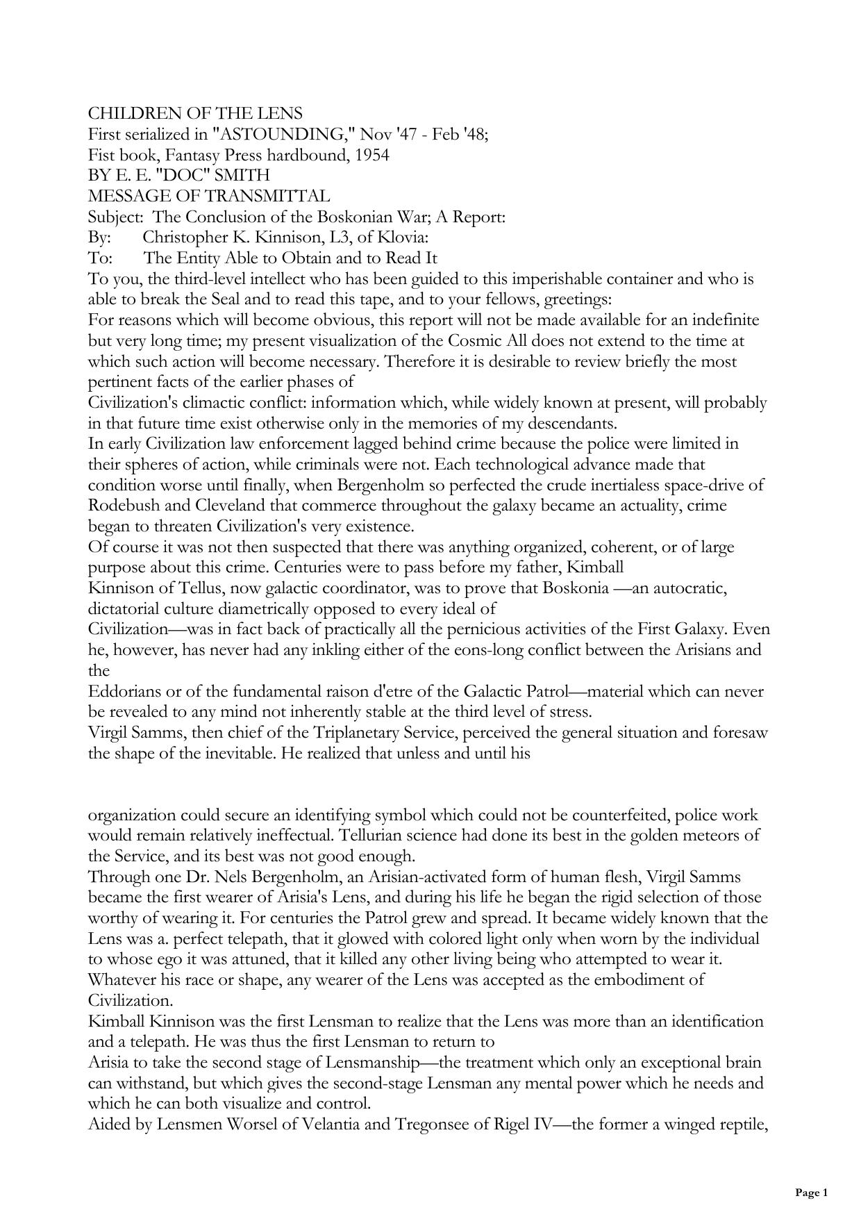 Children Of The Lens